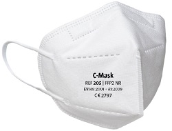 C-Mask FFP2 Atemschutzmaske weiß ohen Ventil