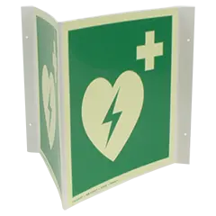 Winkelschild AED