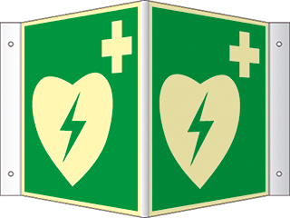 Winkelschild AED